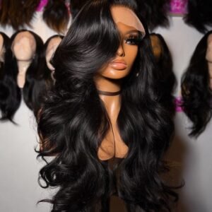 Original Vietnamese virgin hair glueless lace front wigs 13x4 HD transparent 180 density