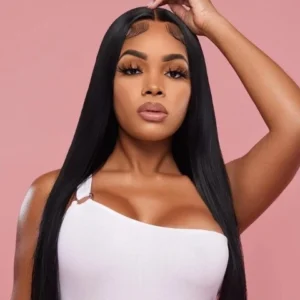 Straight human hair 210 density with baby hair 5x5