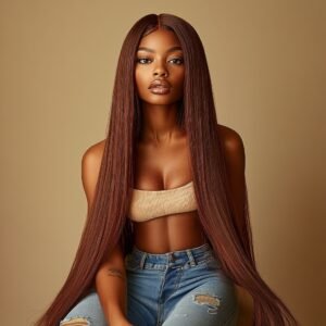 Vietnamese Straight Brown Hair 150 Density 13x4